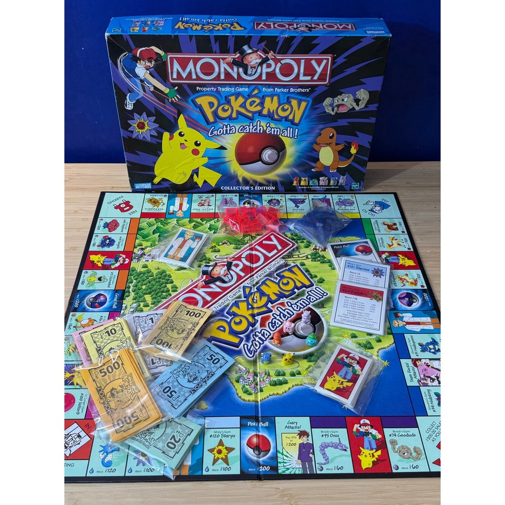 Vintage 1999 Pokemon Monopoly Collector's Edition Board Game Complete
